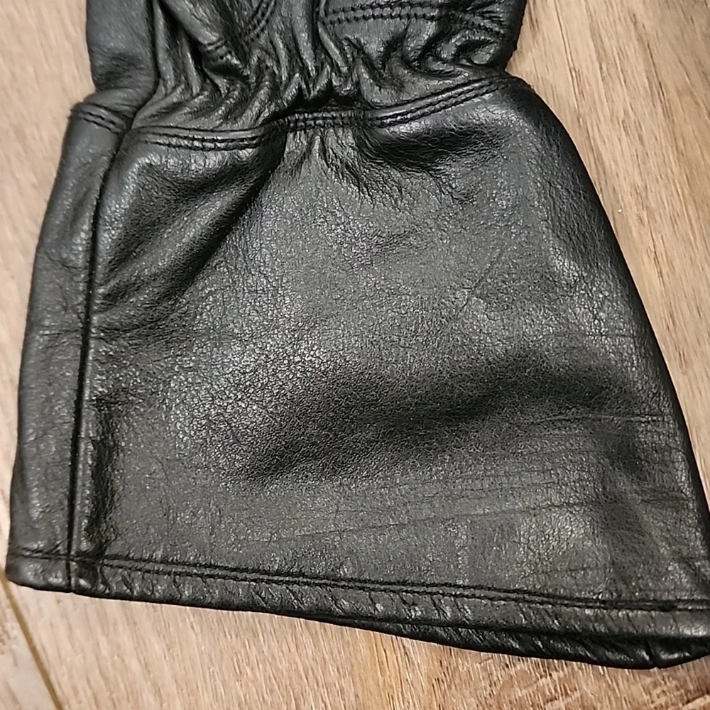 Harley-Davidson Gloves Black Leather Padded Motorcycle Riding Ladies Size Small